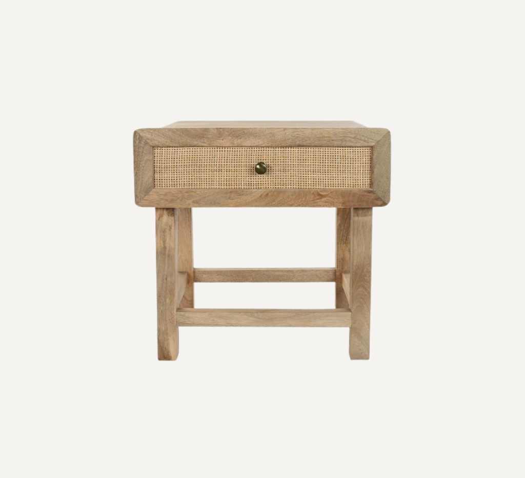 BEDSIDE TABLE MANGO & RATTAN