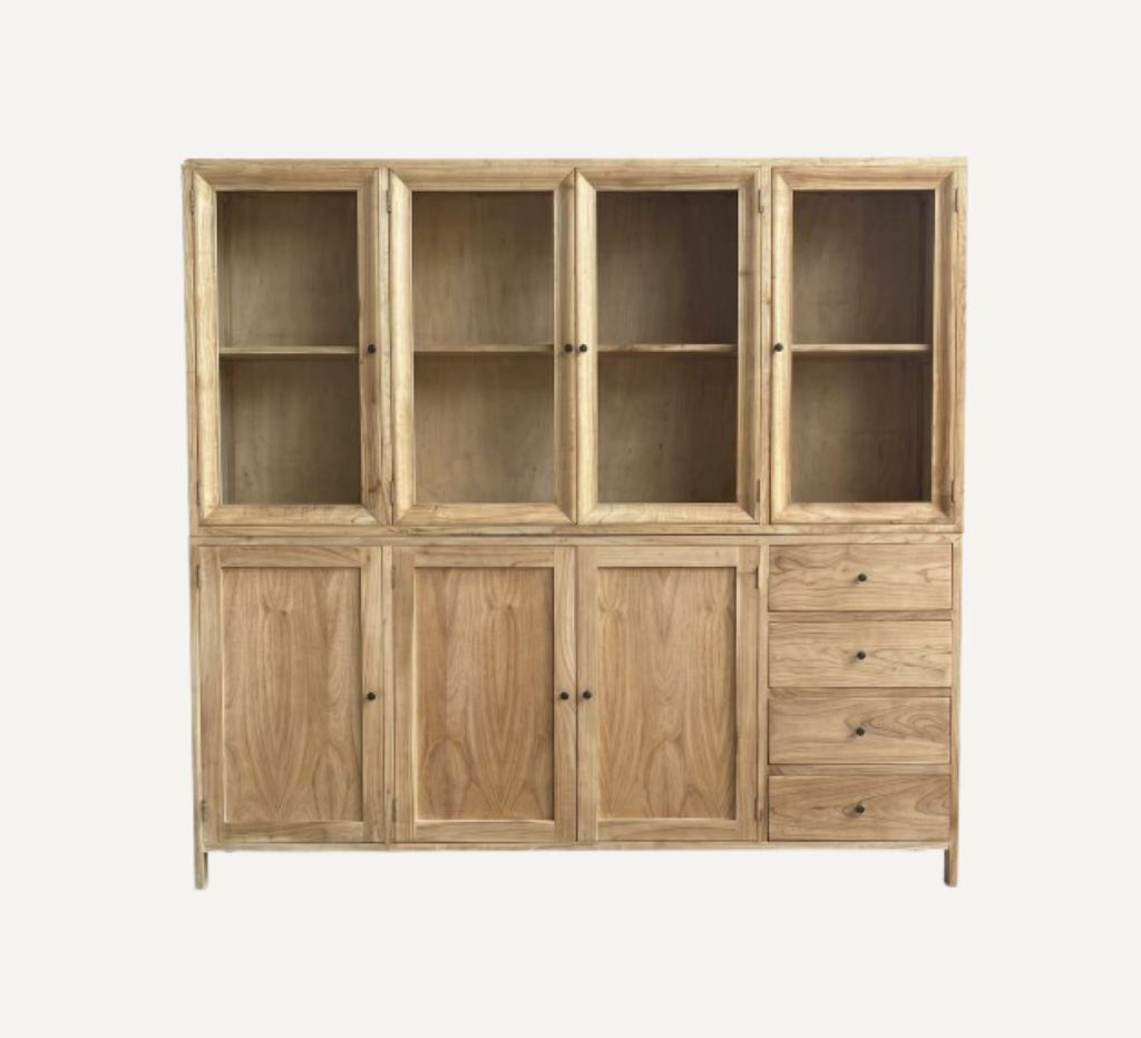 MINDI WOOD DISPLAY CABINET 208cm