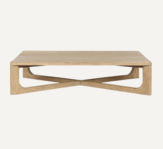 SOLID ELM WOOD COFFEE TABLE OLMA 170 cm