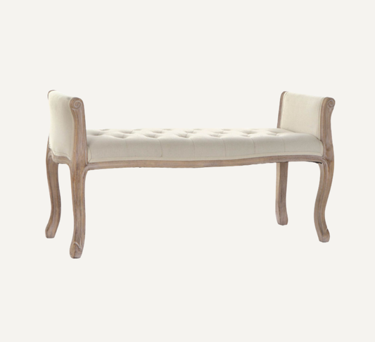 SHOE-REMOVING CHAIR LINEN FROM RUBBERWOOD 109cm