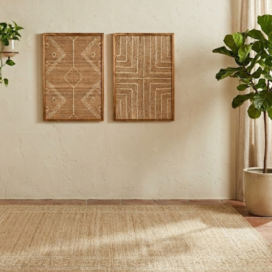 JUTE PICTURE WITH WOODEN FRAME 60/90 cm