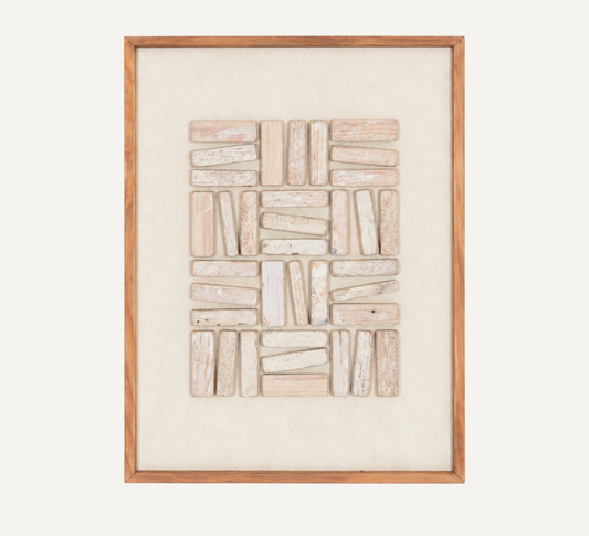 PICTURE RECYCLED WHITE WOOD 62/82cm
