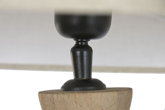 ПОДОВА ЛАМПА ОТ СКУЛПТУРНО МАНГОВО ДЪРВО И ЛЕН