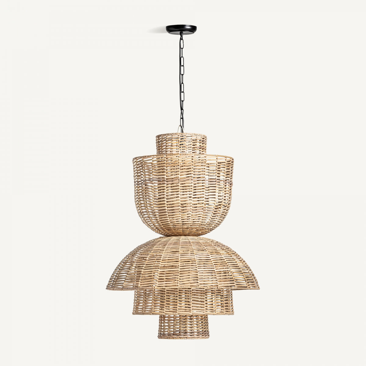 PLISSÉ RATTAN CEILING LAMP