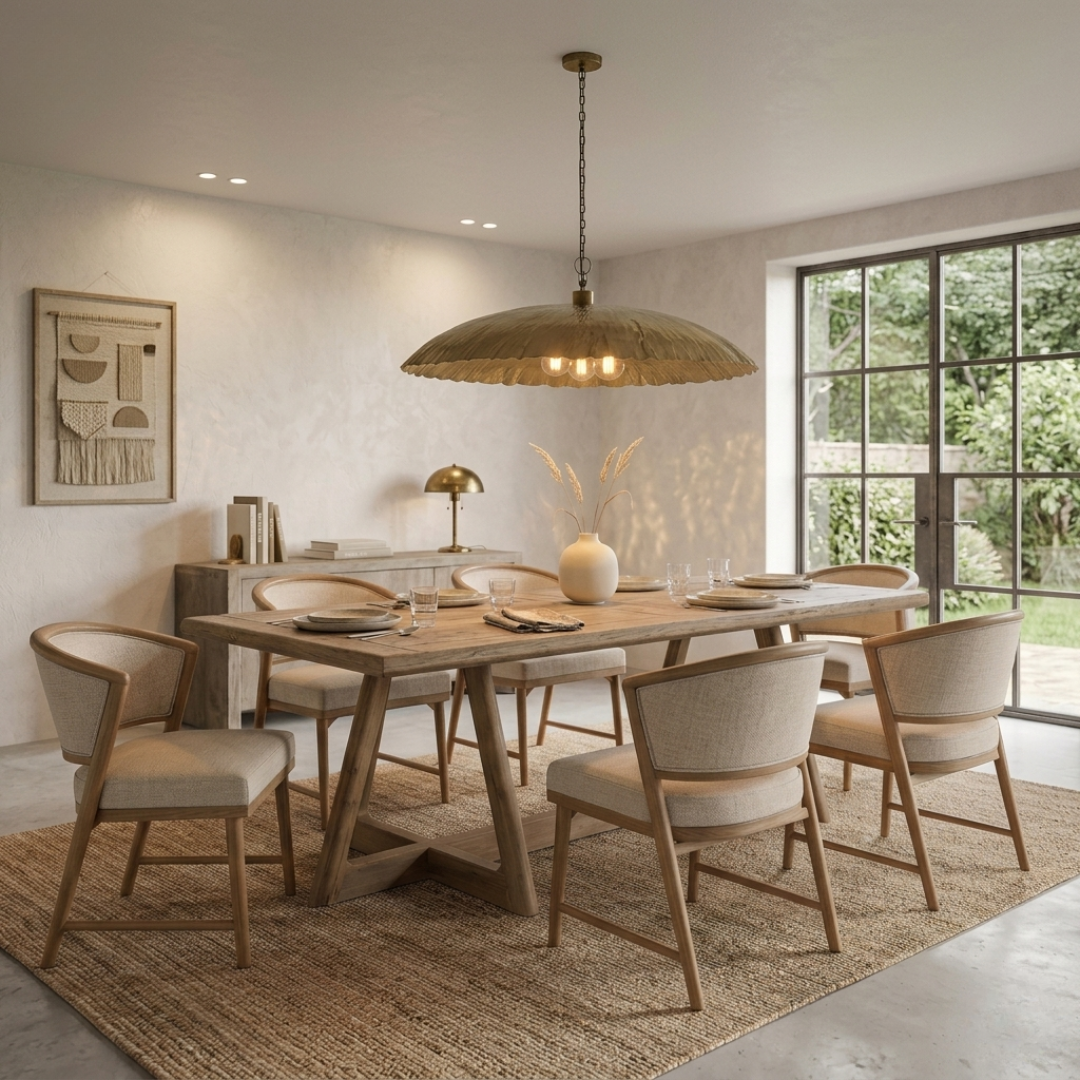 МАСА ЗА ХРАНЕНЕ ОТ РЕЦИКЛИРАНО ТИКОВО ДЪРВО 240 см