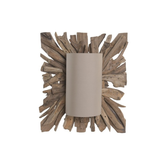 RECYCLE TEAK WOOD WALL LAMP
