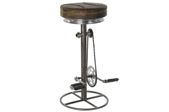 INDUSTRIAL LEATHER  BAR CHAIR