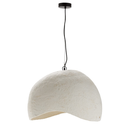 LAMP FROM PAPIER MASHE IN BEIGE COLOR