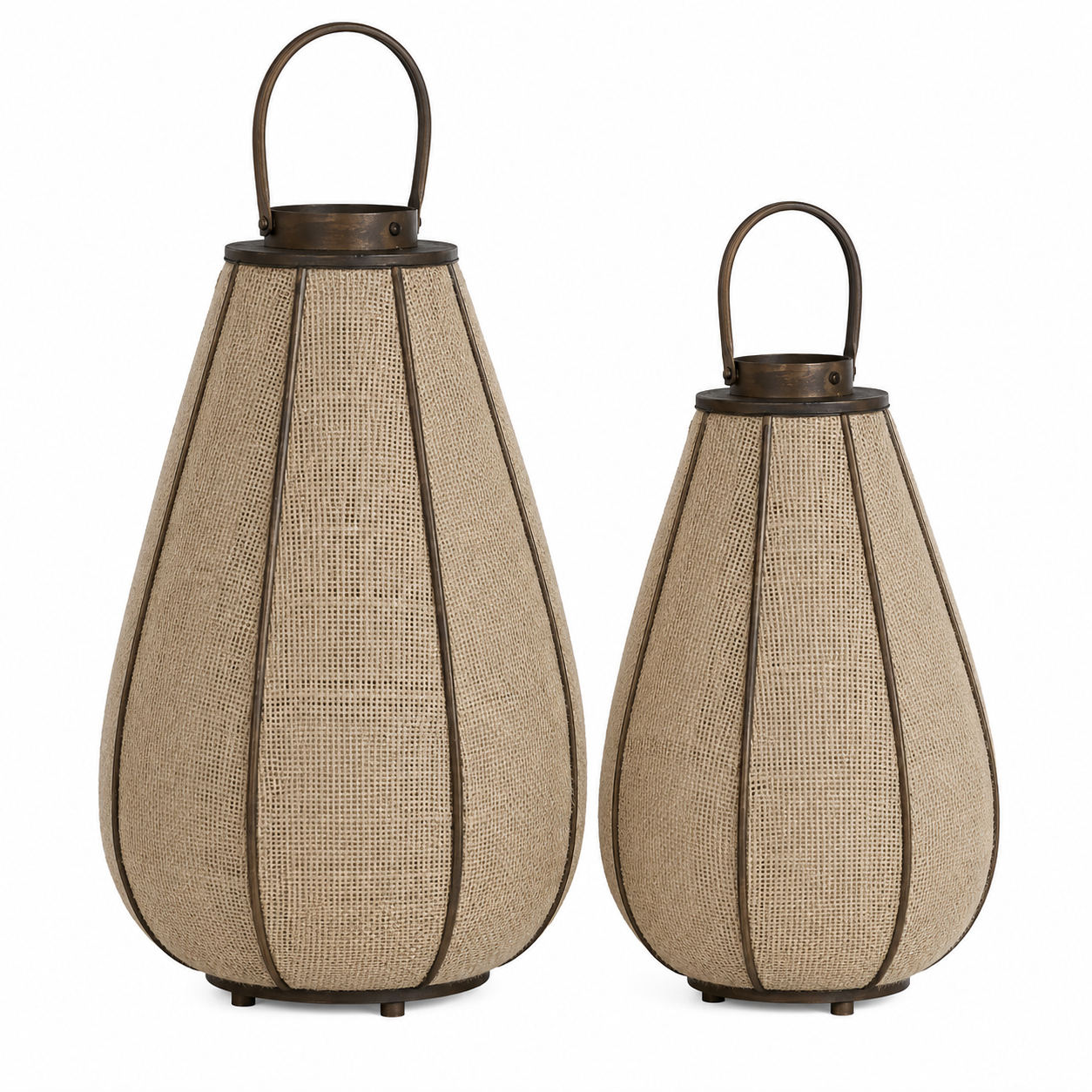 DECORATIVE JUTE & BAMBOO LANTERN