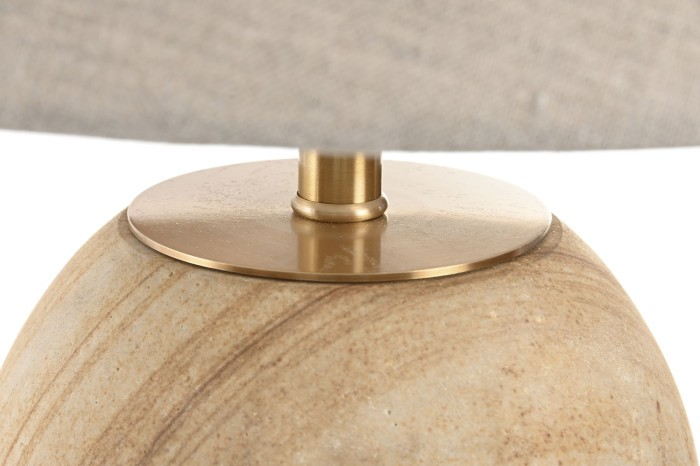 TABLE LAMP FROM BRASS AND TRAVERTINE