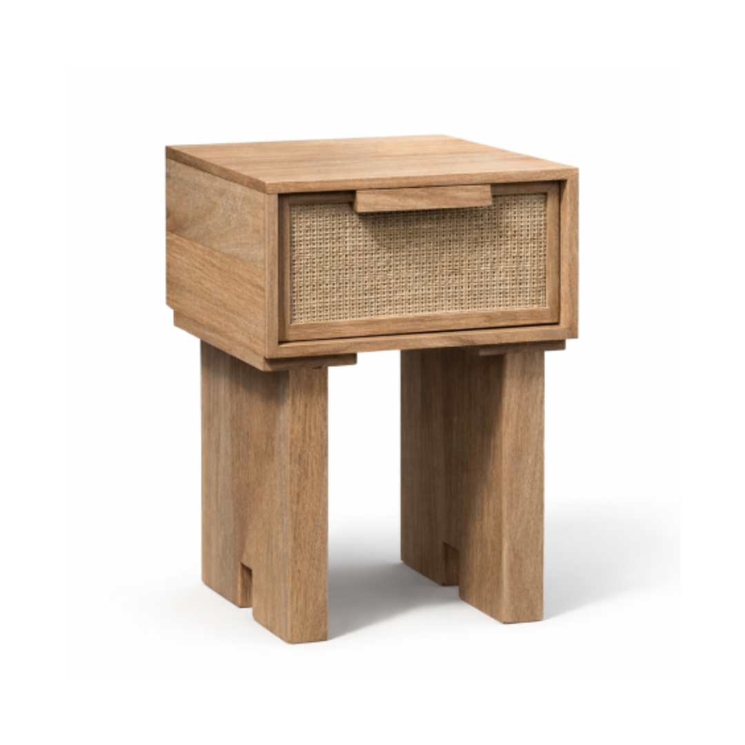 BEDSIDE TABLE MANGO/RATTAN