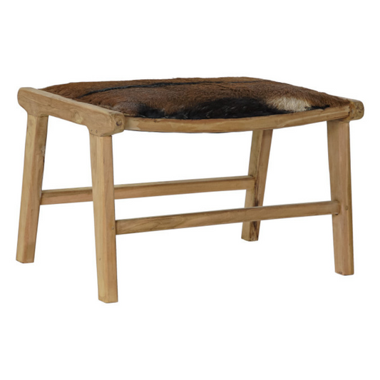 FOOT CHAIR TEAK/COW