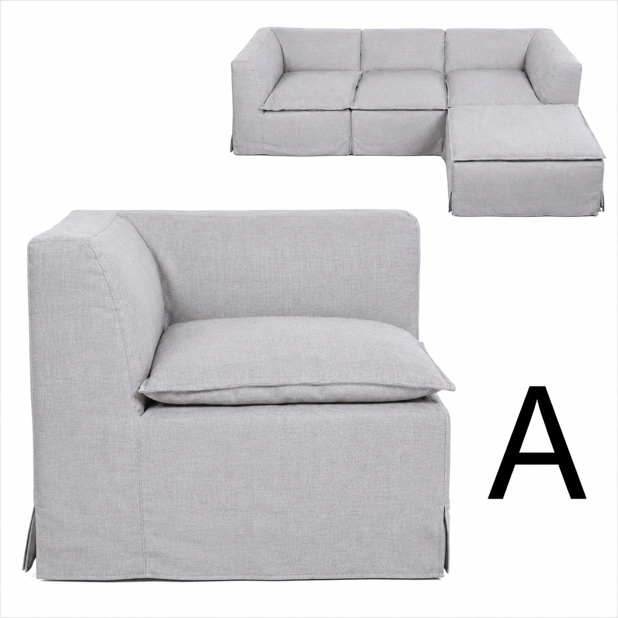MIMOZA LINEN COUCH 100X100X74cm