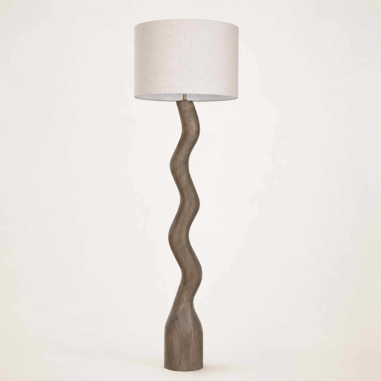 MANGO WOOD/LINEN FLOOR  LAMP