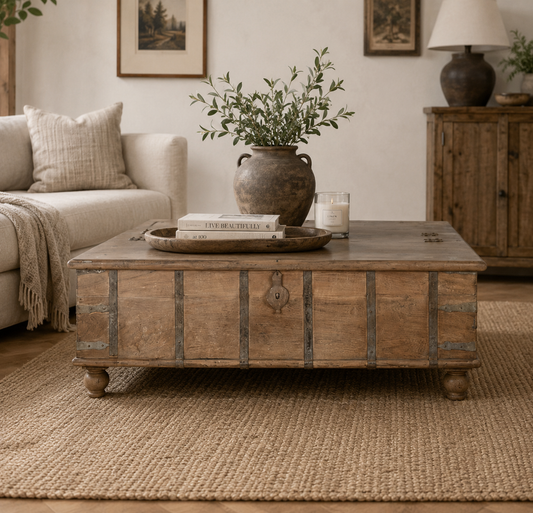 ANTIQUE TEAK WOOD COFFE TABLE 158cm