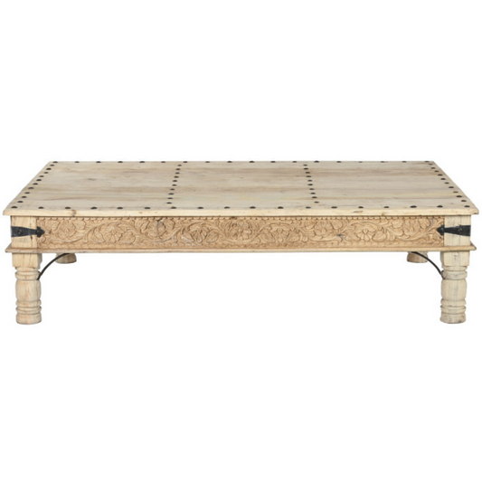 COFFEE TABLE CARVED WOOD*180
