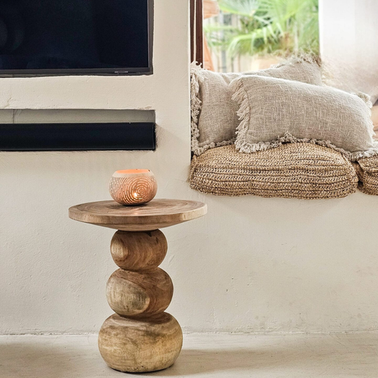 WOOD ROUND SIDE TABLE EMU