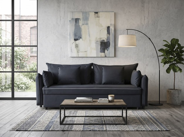 SOFA-BED IN NAVY BLUE COLOR 224cm