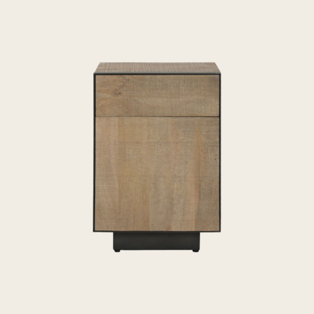 SOLID MANGO WOOD BEDSIDE TABLE