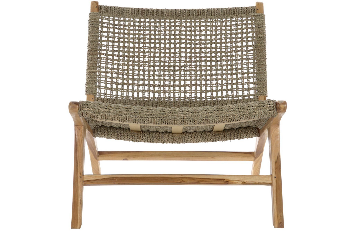 OUTDOOR ARMCHAIR FROM TEAK WOOD AND RATTAN