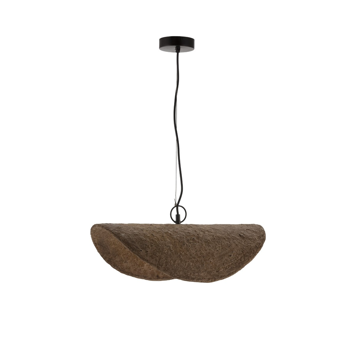 LAMP FROM PAPIER MASHE IN BROWN COLOR