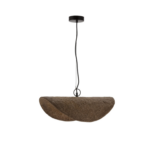 LAMP FROM PAPIER MASHE IN BROWN COLOR