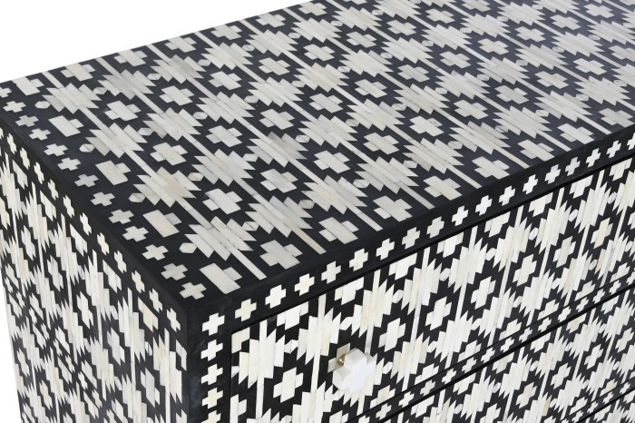 MONOCHROME MOSAIC BONE 3-DRAWER DRESSER