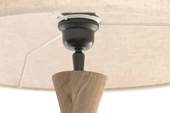 MANGO WOOD AND LINEN TABLE LAMP