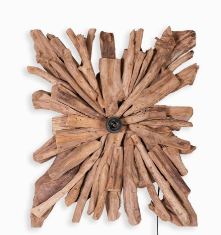 RECYCLE TEAK WOOD WALL LAMP