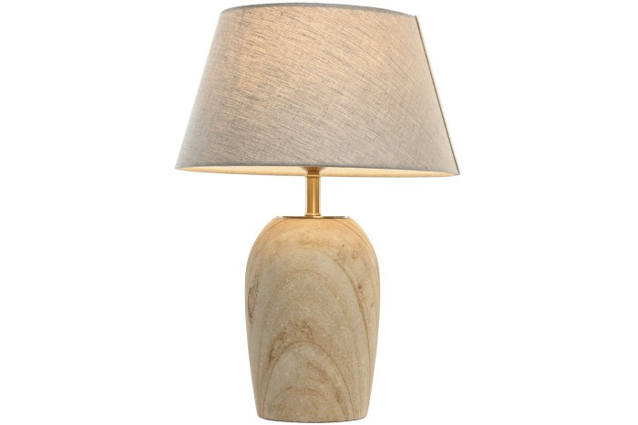 TABLE LAMP FROM BRASS AND TRAVERTINE