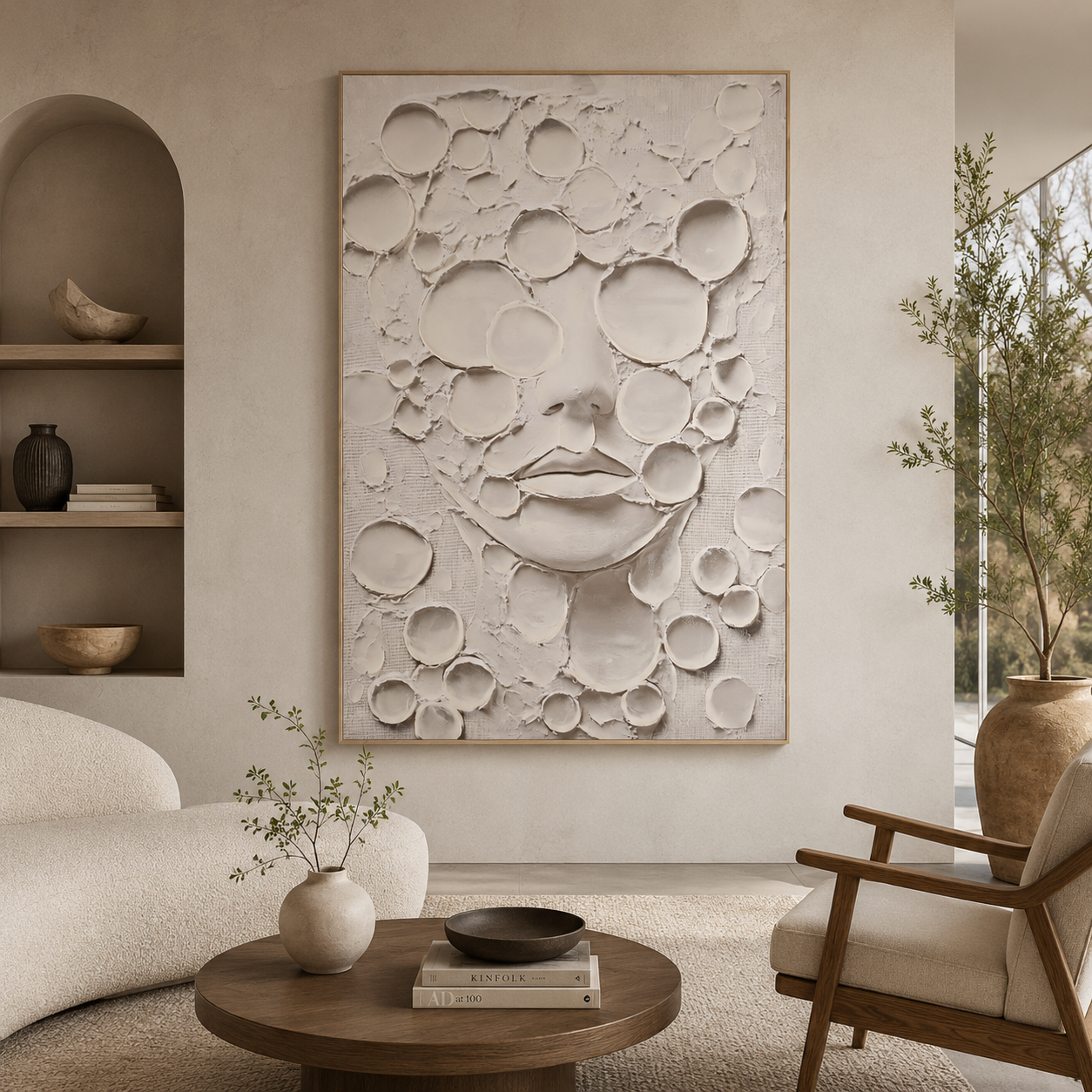 TEXTURED FACE WALL ART 183 см