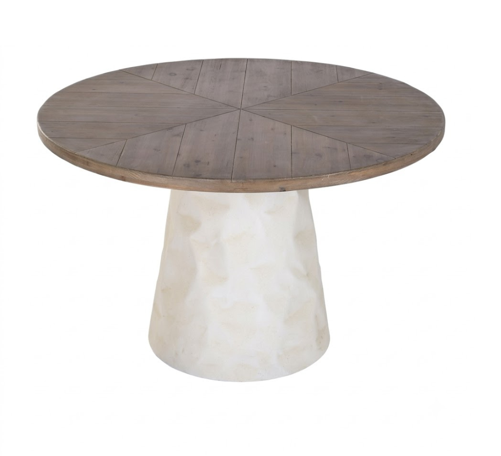 ROUND DINING TABLE FROM METAL AND WOOD