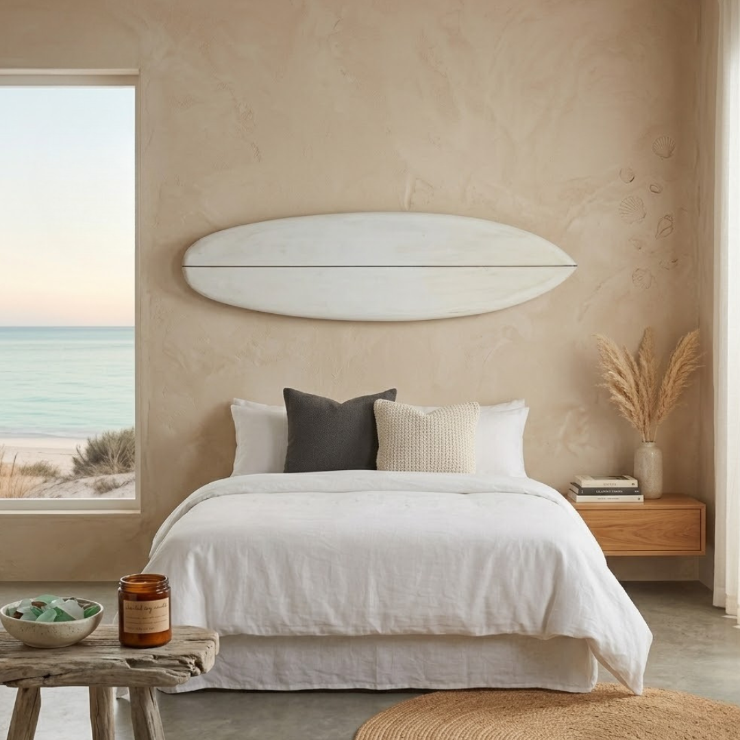 ДЕКОРАТИВЕН ДЪРВЕН СЪРФ БЯЛ ГЛАНЦ