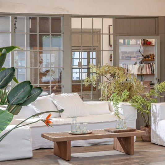 LINEN SOFA STROZZI/WHITE 260cm