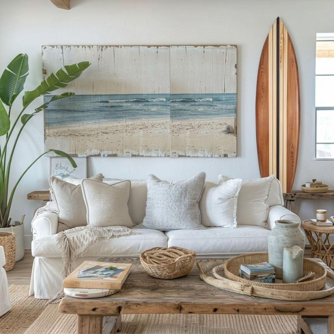 DECORATIVE WOODEN SURFBOARD BEACH BOYS