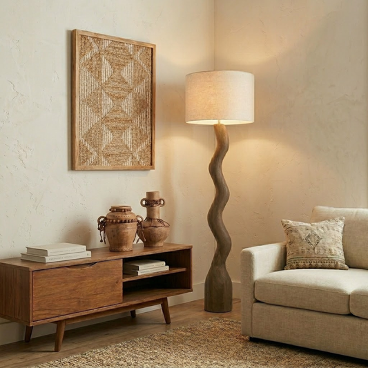 MANGO WOOD FLOOR LAMP