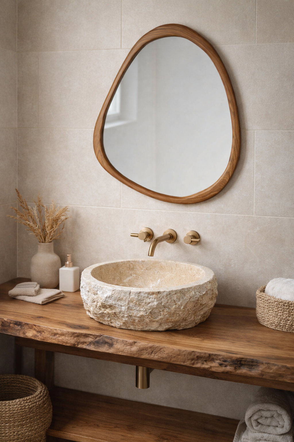 WOOD MIRROR 44/48cm