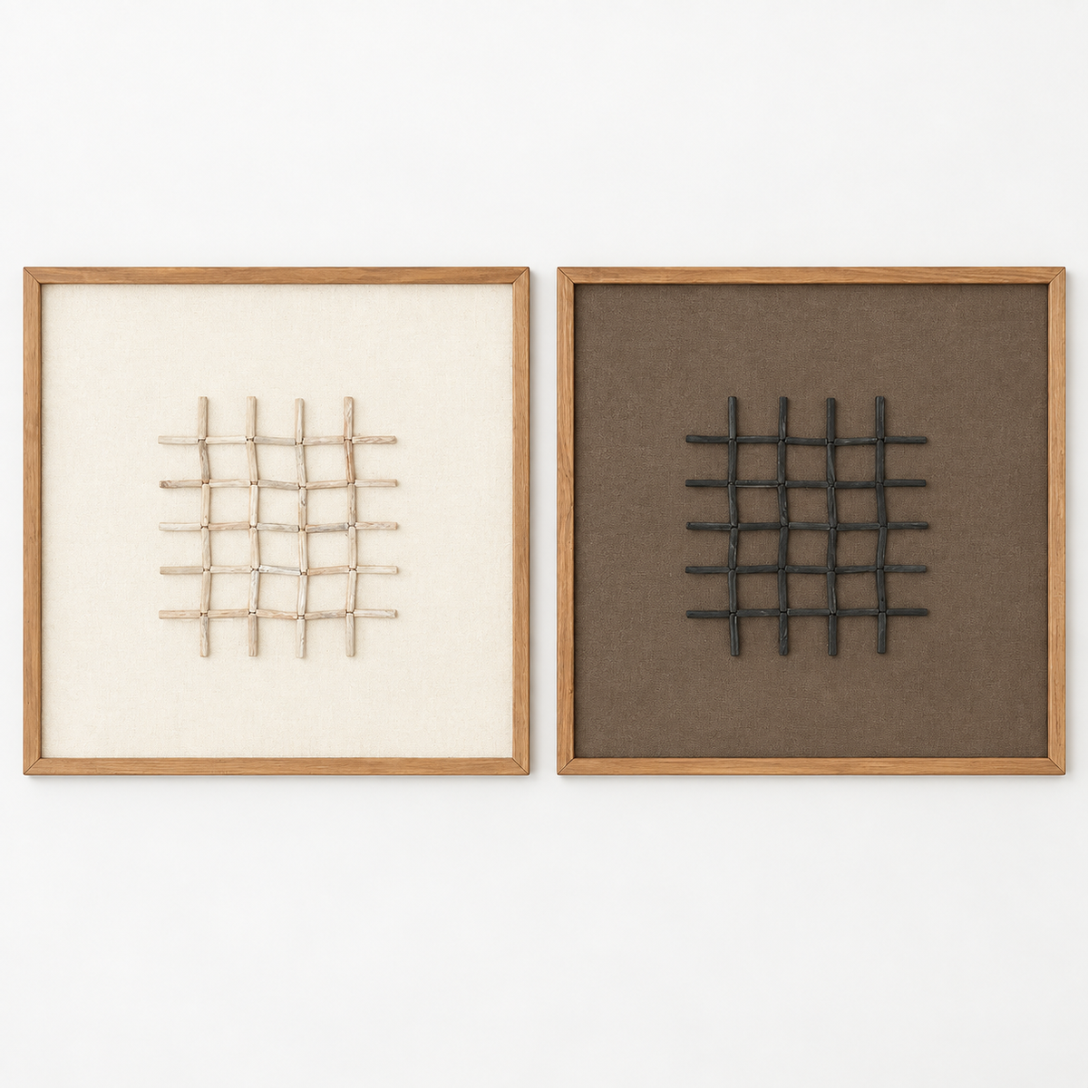 PICTURE RECYCLED WOOD 62/62cm Set of 2