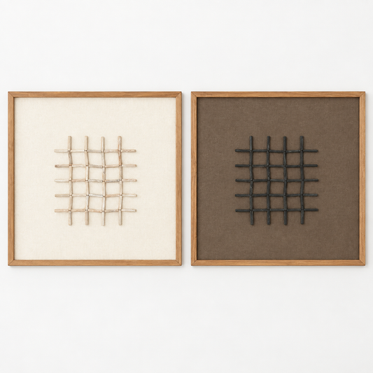 PICTURE RECYCLED WOOD 62/62cm Set of 2