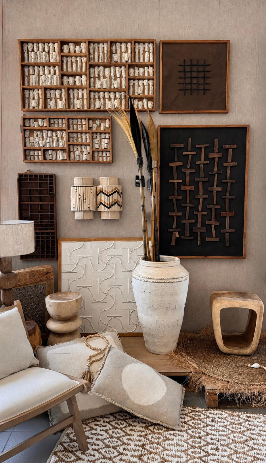 TEAK WOOD WALL DECORATION 80cm