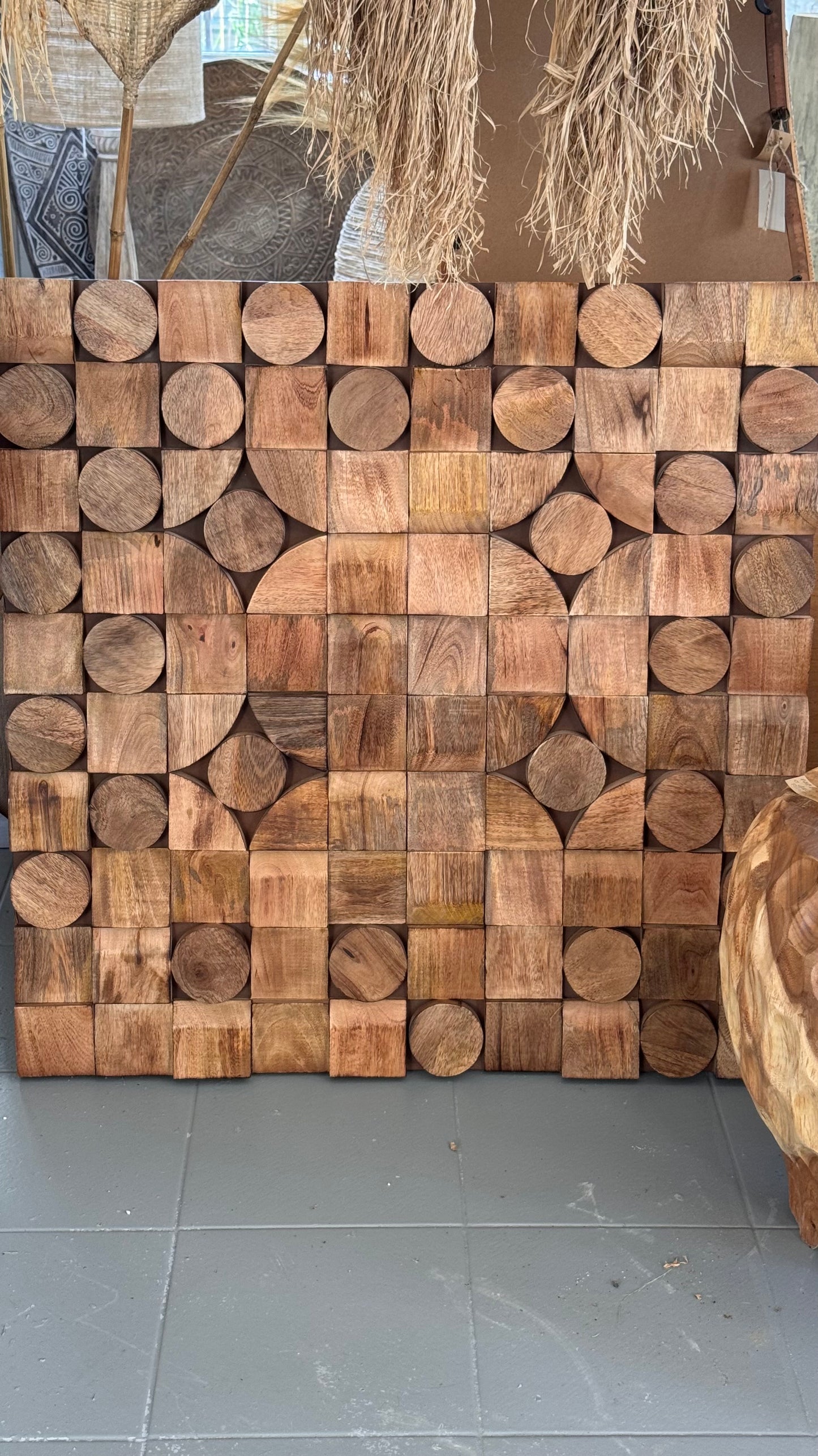 3D DECORATIVE MANGO SOLID WOOD PANEL 90cm