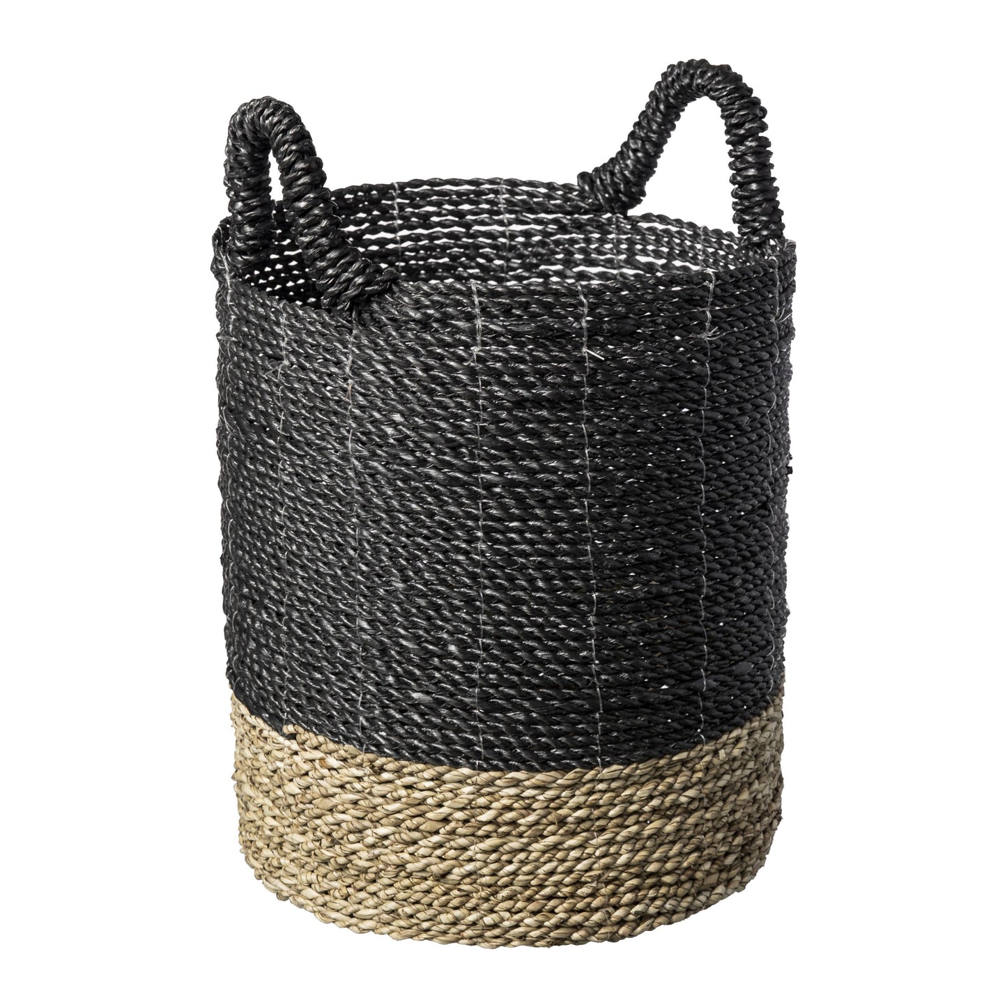 BASKET LAUNDRY SET*4 BLACK/NATURAL