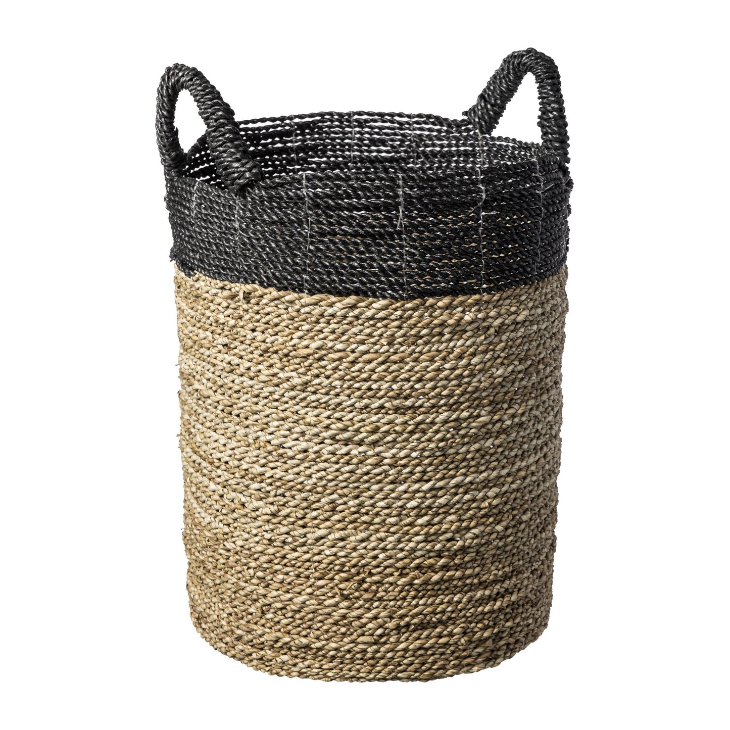 BASKET LAUNDRY SET*4 BLACK/NATURAL