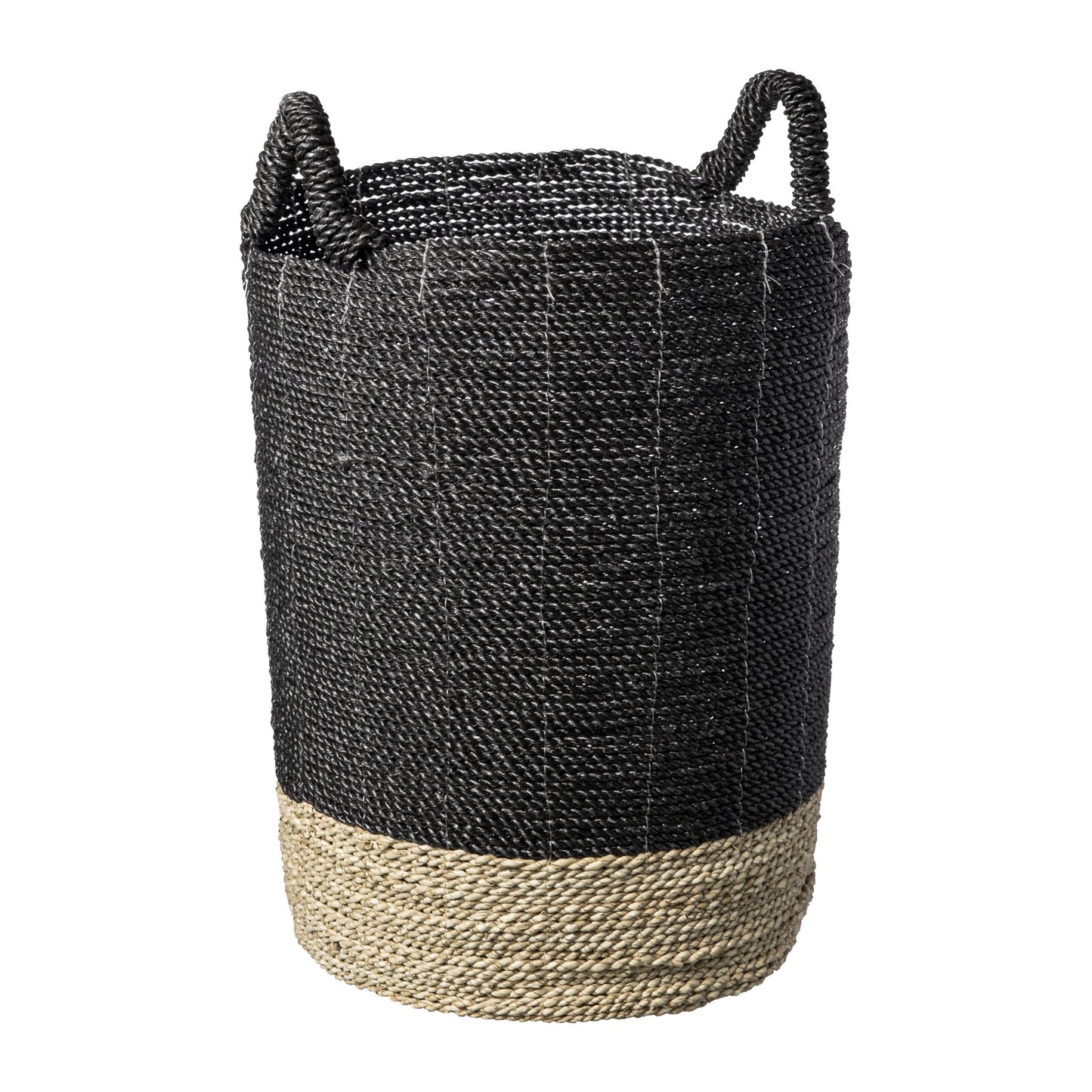 BASKET LAUNDRY SET*4 BLACK/NATURAL