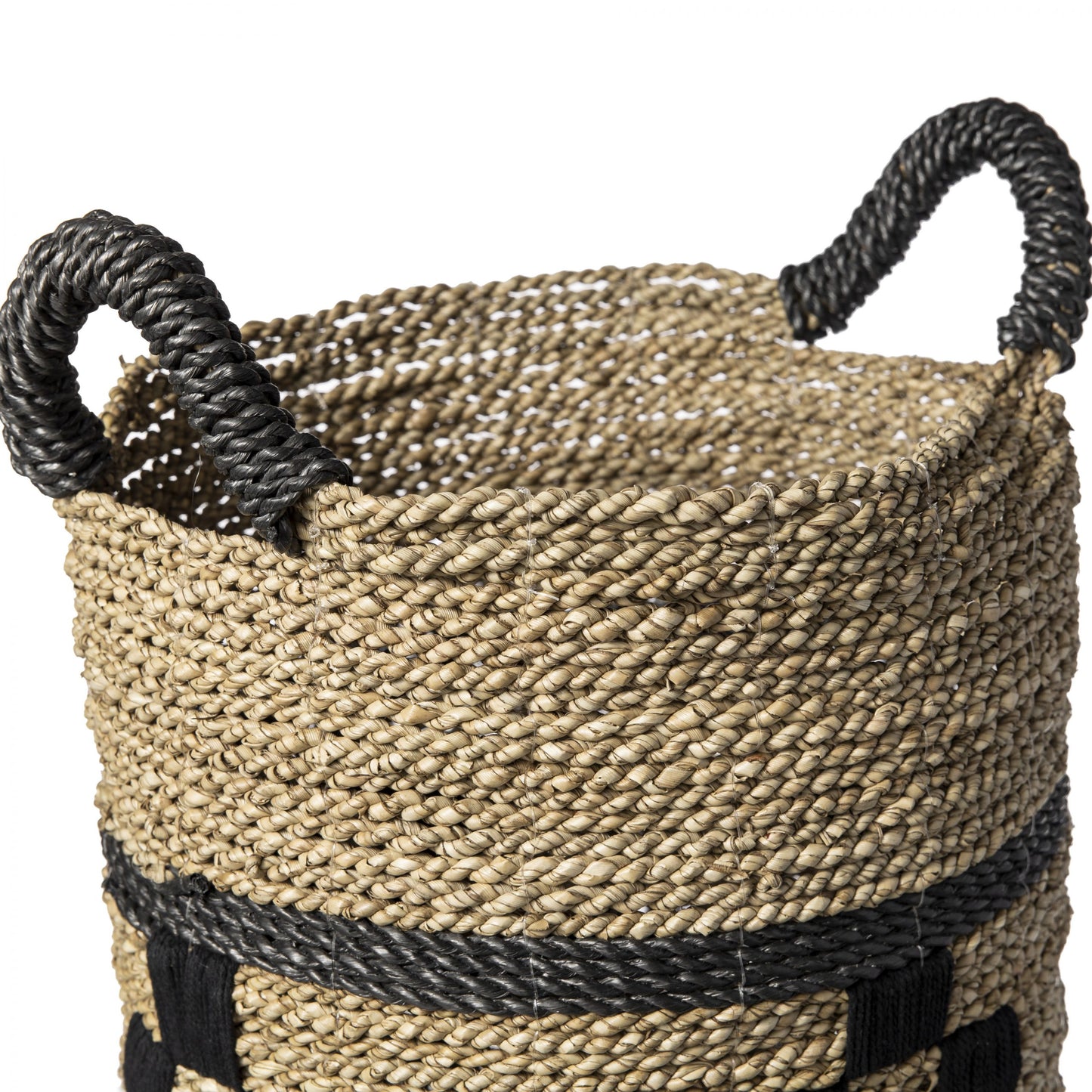 SEAGRASS BASKET LAUNDRY CATUR SET*3 BLACK