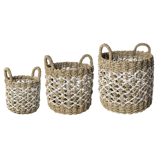 BASKET LAUNDRY SET*3 KAWONG WHITE