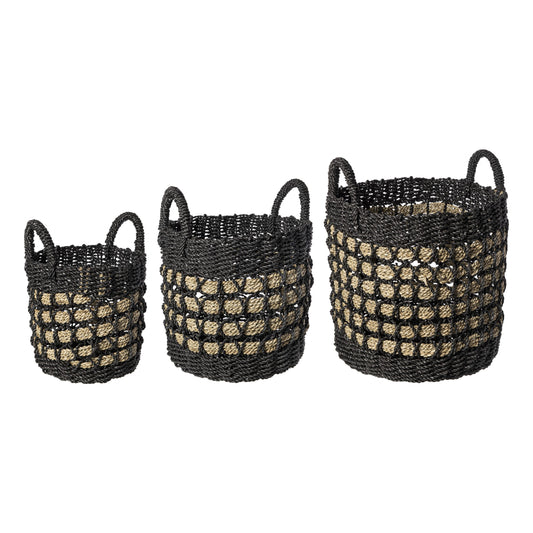 BASKET LAUNDRY SET*3 KAWONG BLACK