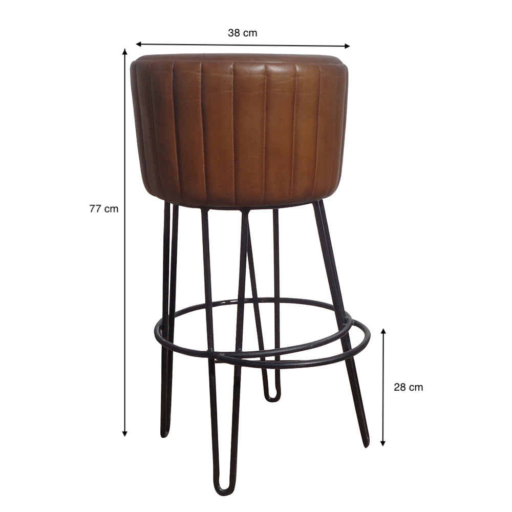 BROWN CLUB STOOL