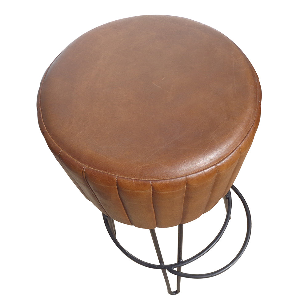 BROWN CLUB STOOL