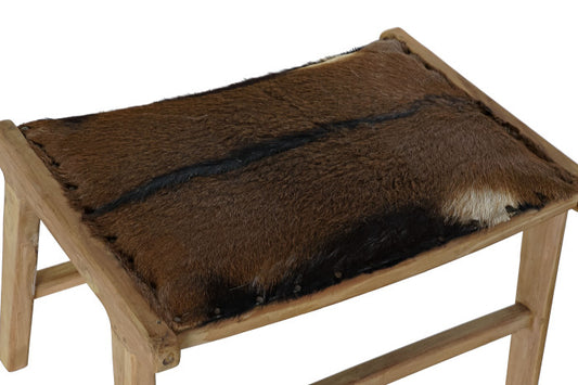 FOOT CHAIR TEAK/COW